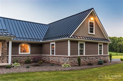 white ranch house black metal roof|white metal roof design.